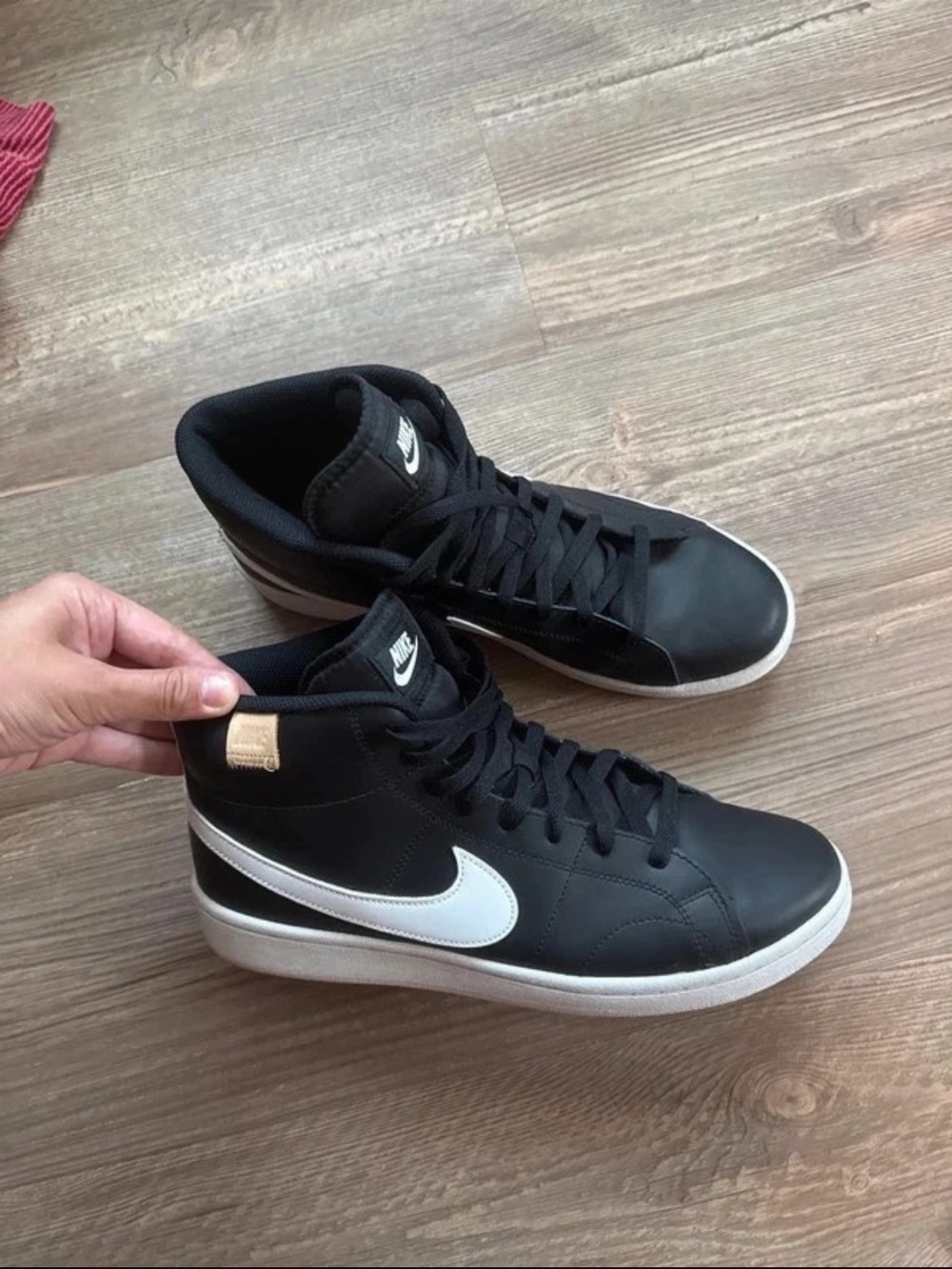 Nike Black High-Top Sneakers with White Swoosh